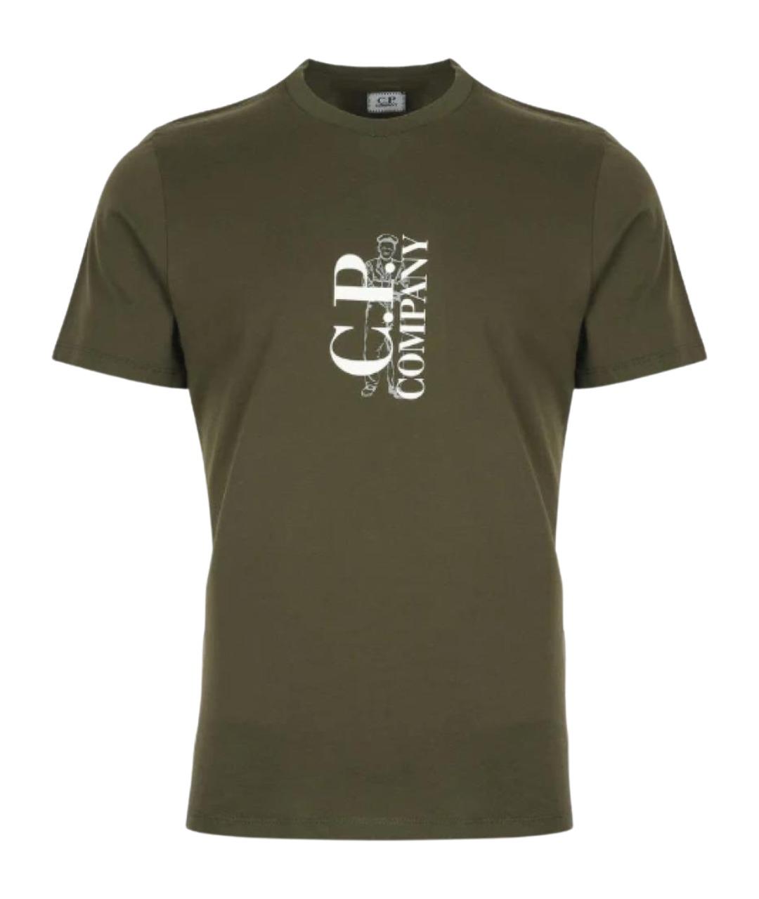 CP COMPANY Зеленая хлопковая футболка, фото 1