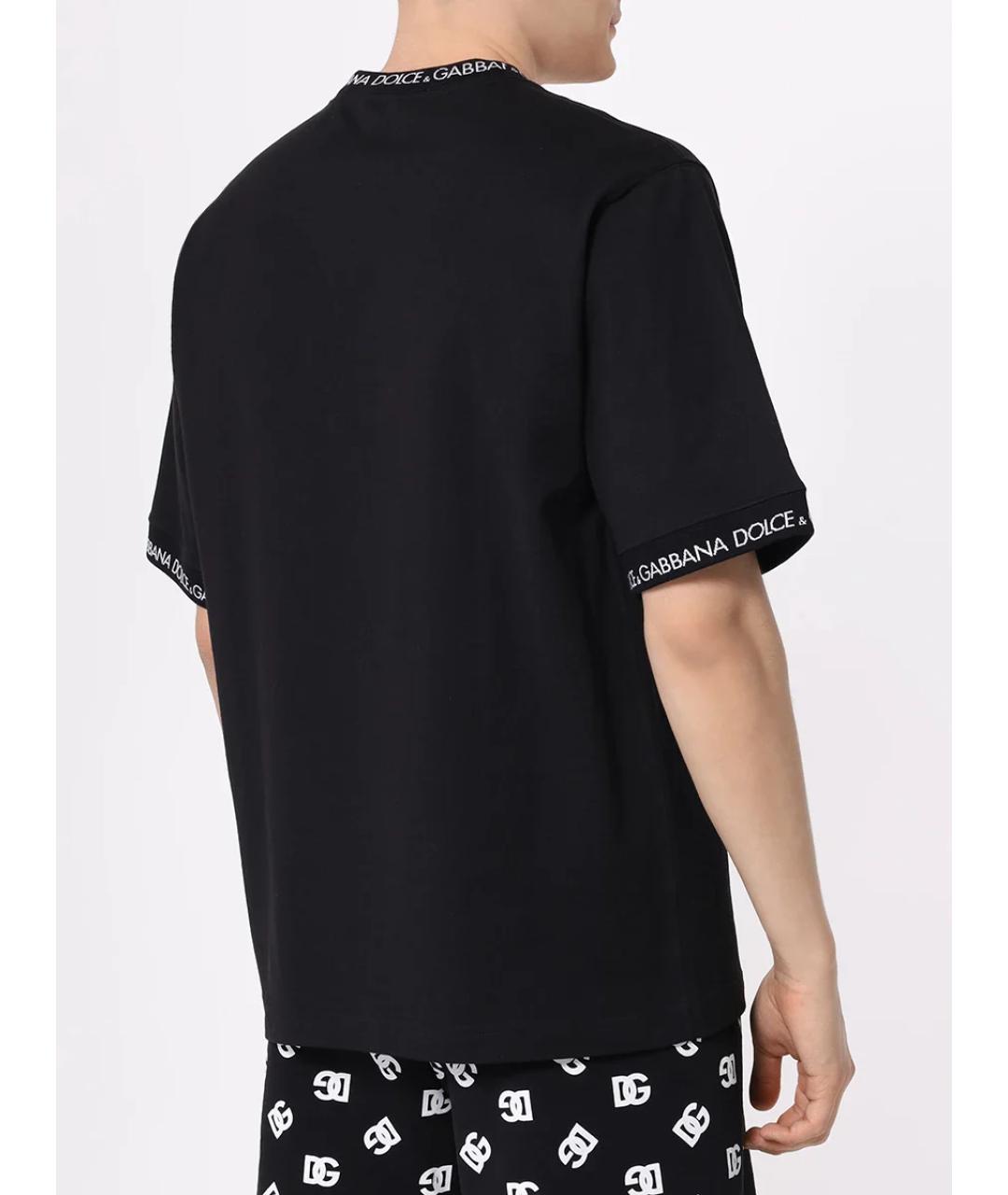 DOLCE&GABBANA Черная хлопковая футболка, фото 3
