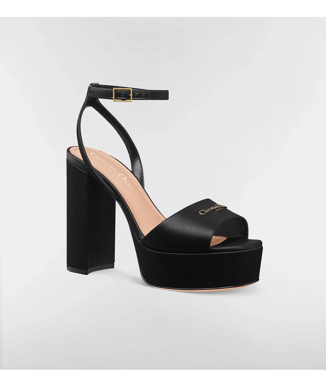 CHRISTIAN DIOR Черные текстильные босоножки, фото 2