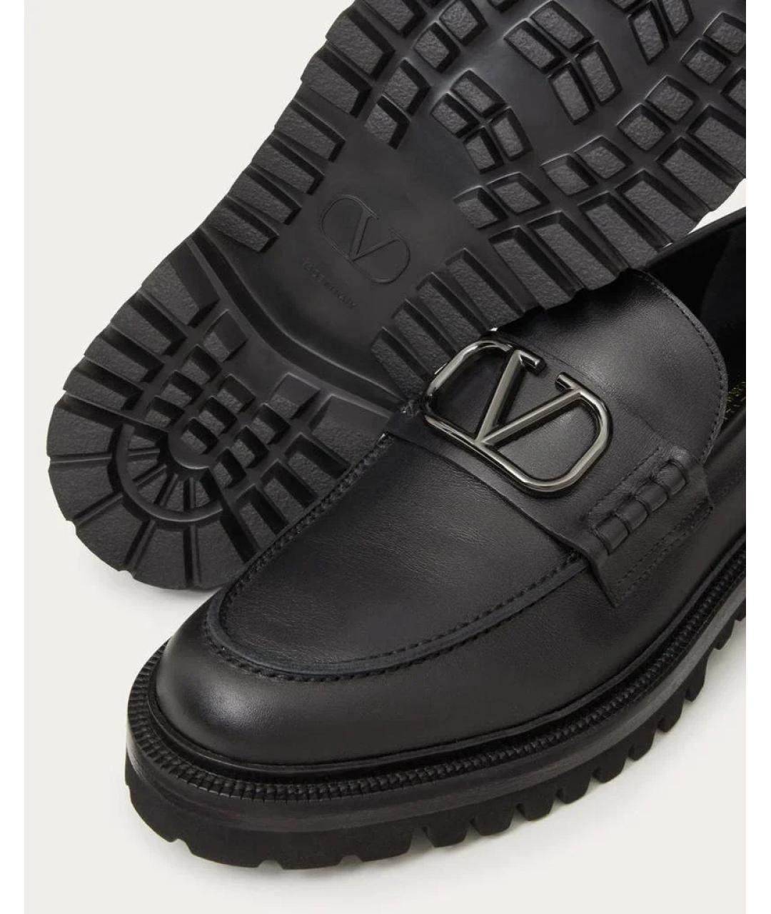 VALENTINO Черные кожаные лоферы, фото 3