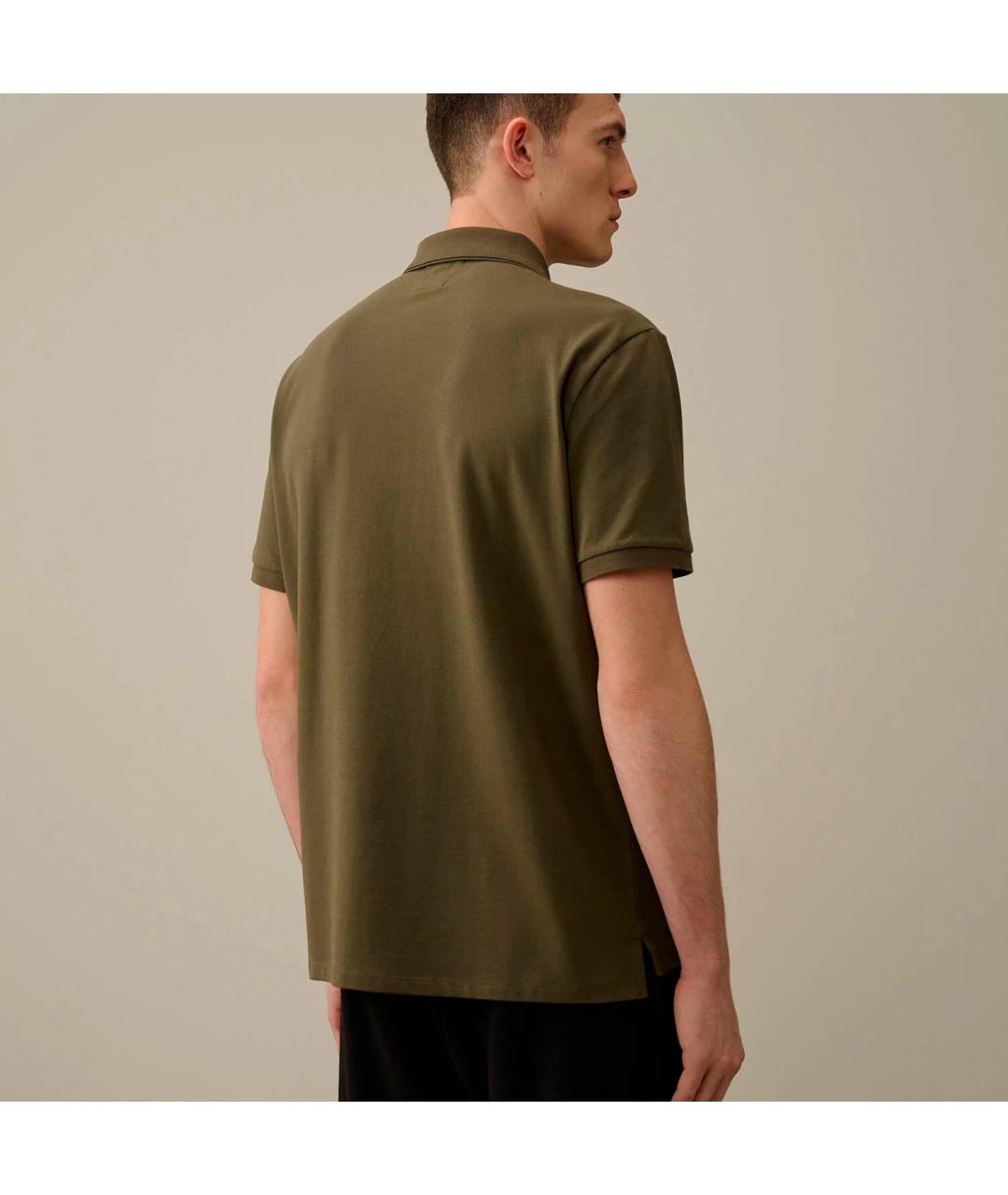 CP COMPANY Зеленые хлопковое поло с коротким рукавом, фото 3