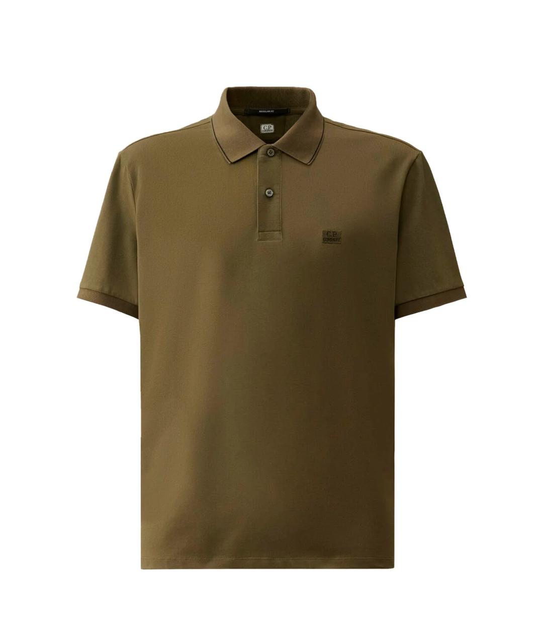 CP COMPANY Зеленые хлопковое поло с коротким рукавом, фото 1