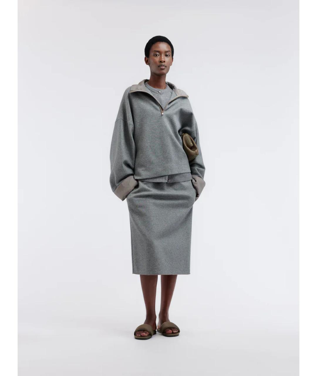 Carven Серый хлопковый костюм с юбками, фото 2