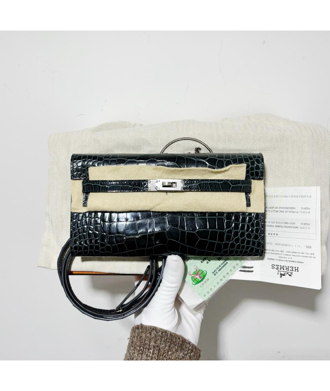 HERMES Зеленая кожаная сумка через плечо, фото 2