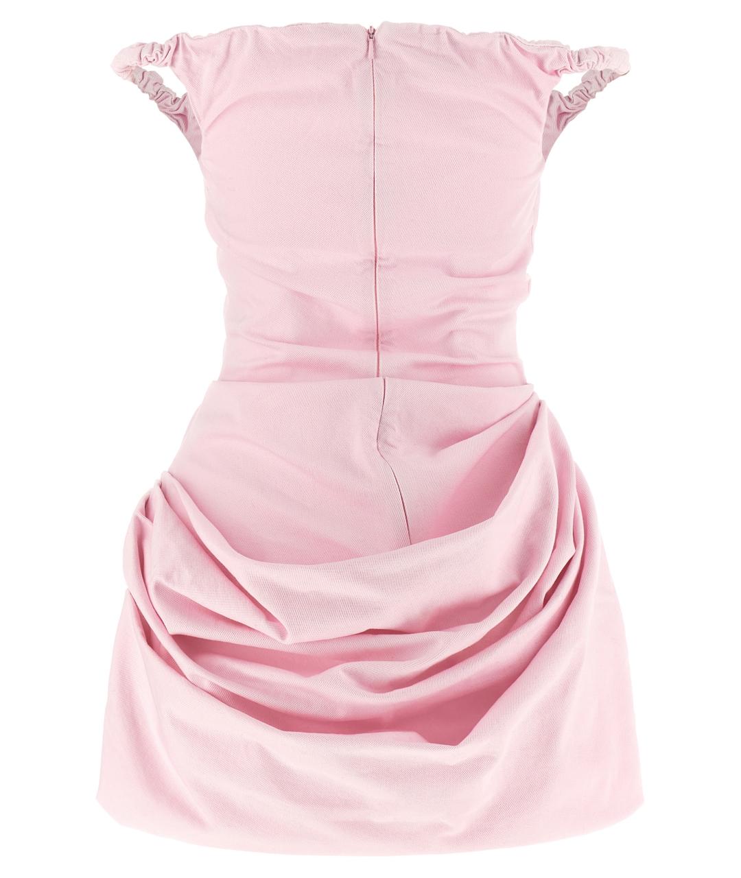 MAGDA BUTRYM Розовое хлопковое коктейльное платье, фото 2