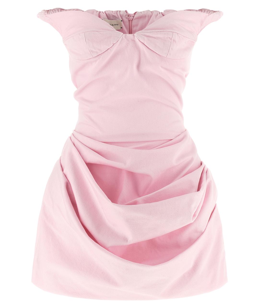 MAGDA BUTRYM Розовое хлопковое коктейльное платье, фото 1