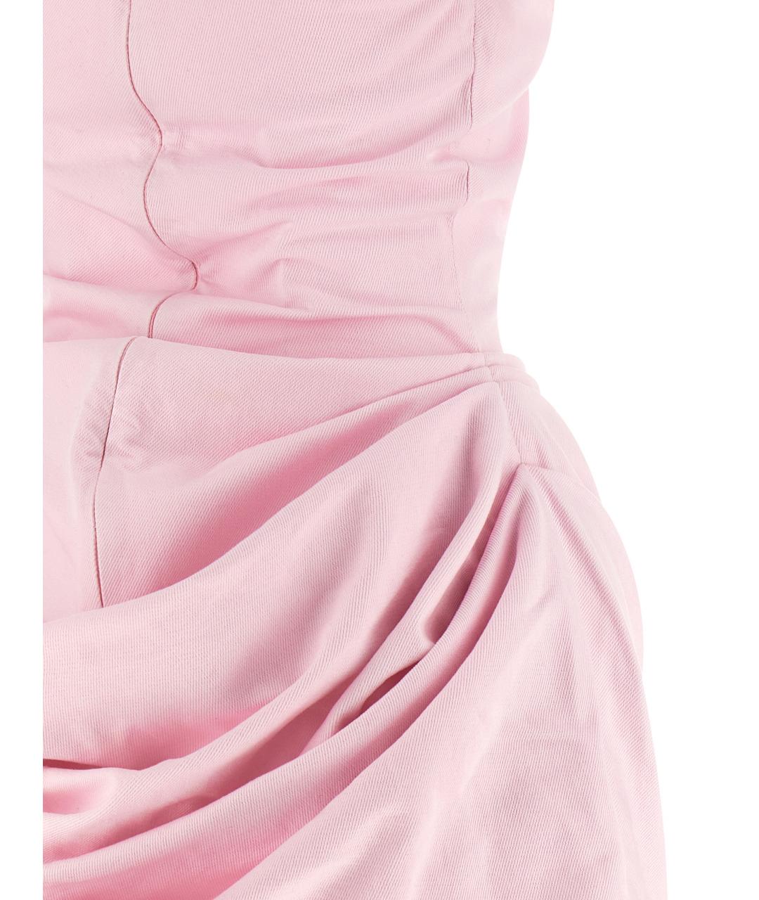 MAGDA BUTRYM Розовое хлопковое коктейльное платье, фото 4