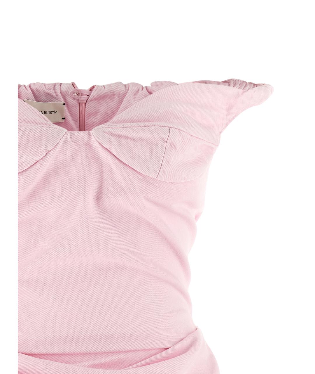MAGDA BUTRYM Розовое хлопковое коктейльное платье, фото 3