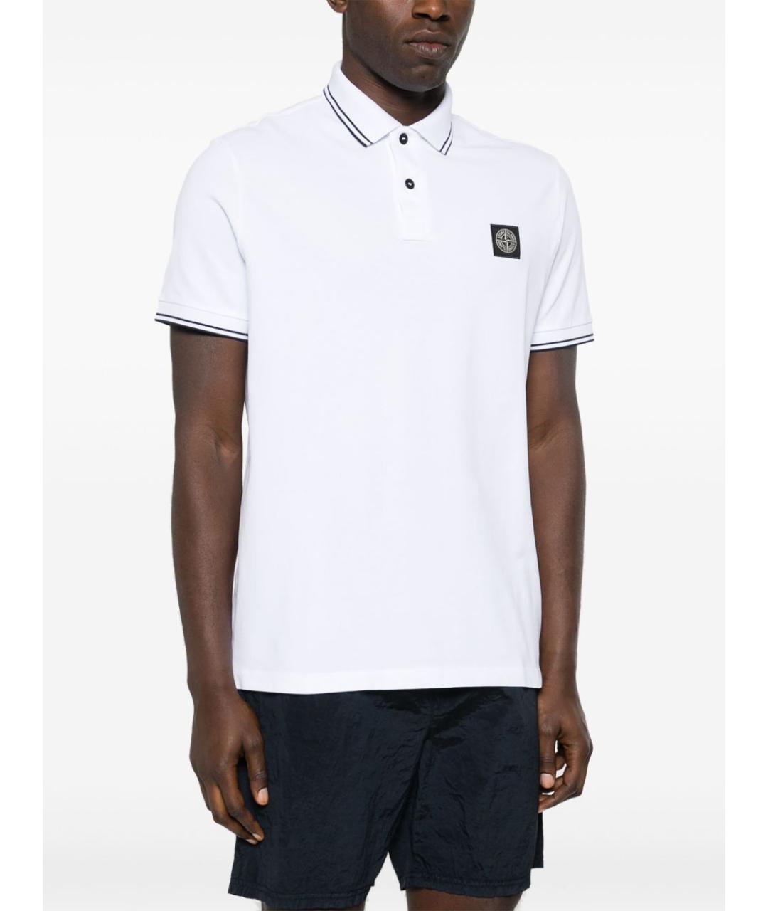 STONE ISLAND Белая футболка, фото 4