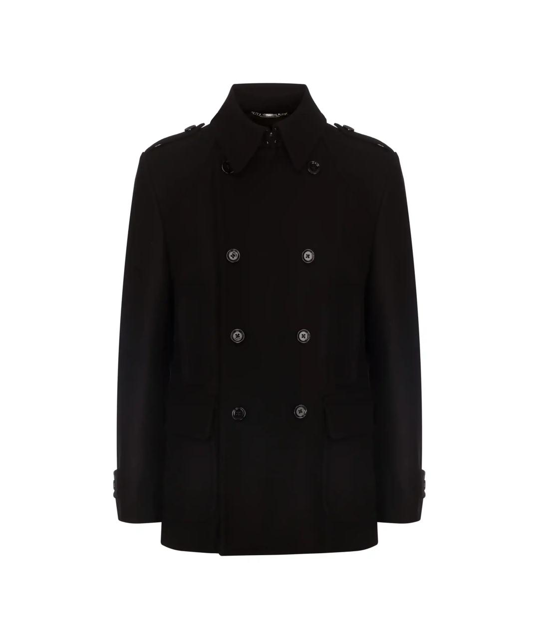 DOLCE&GABBANA Черное шерстяное пальто, фото 1