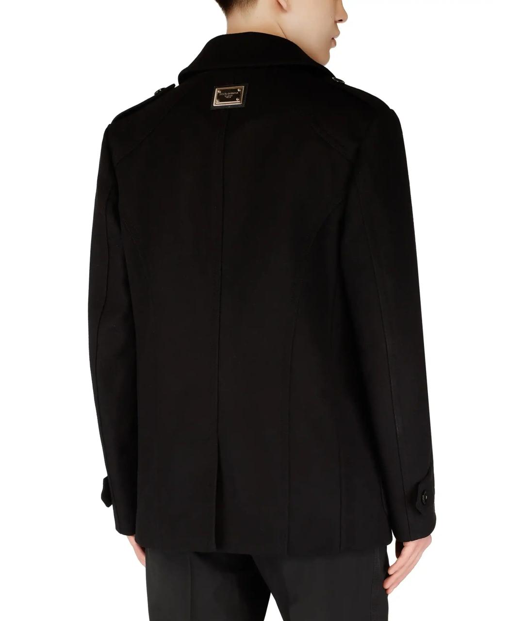 DOLCE&GABBANA Черное шерстяное пальто, фото 3