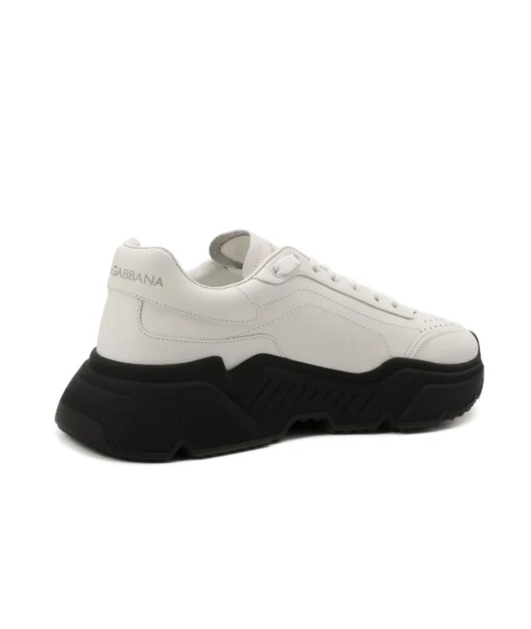 DOLCE&GABBANA Белые кожаные низкие кроссовки / кеды, фото 3