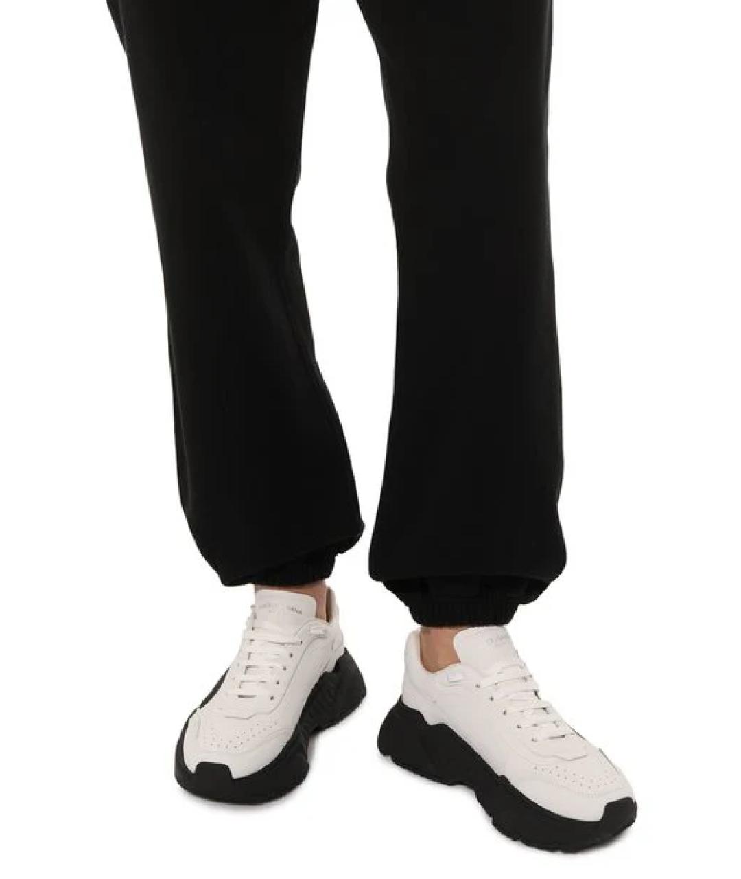 DOLCE&GABBANA Белые кожаные низкие кроссовки / кеды, фото 4