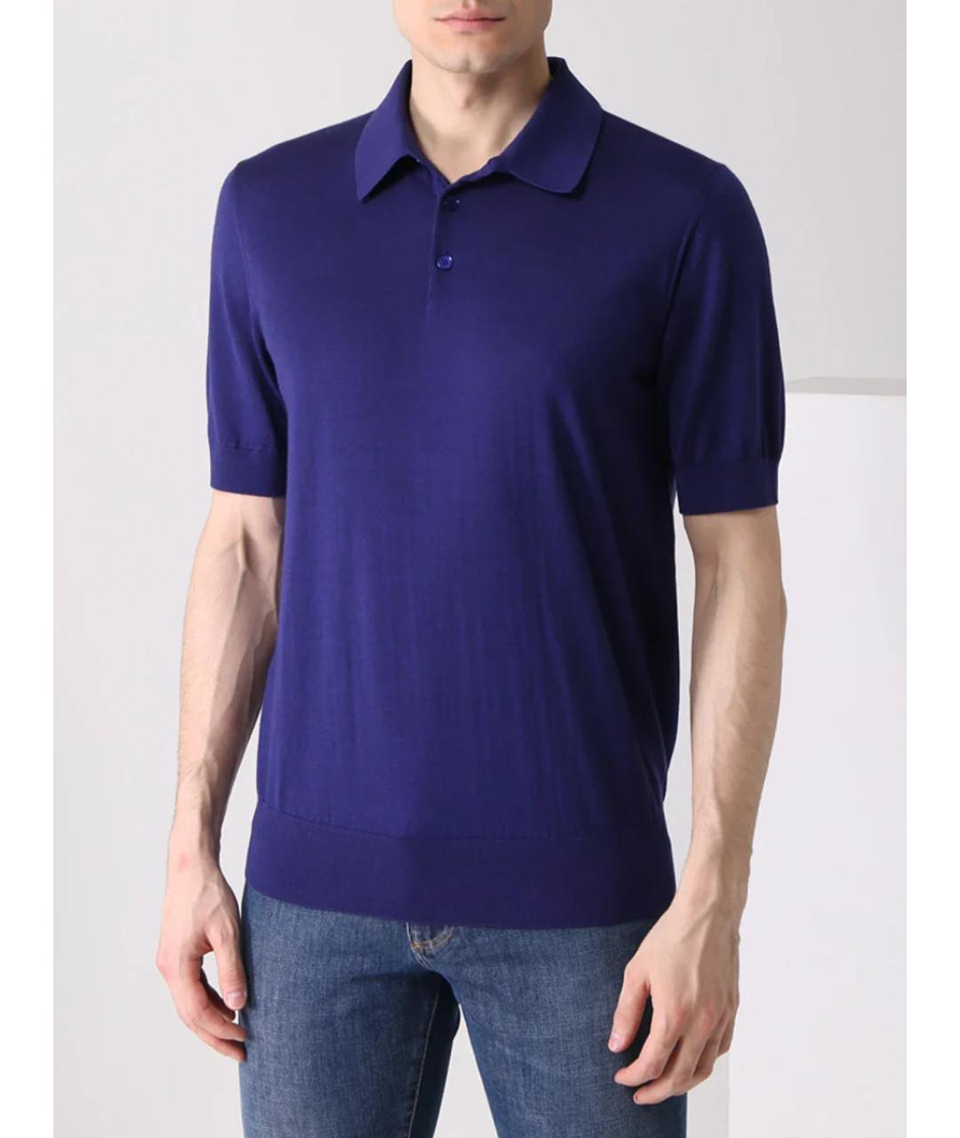 DOLCE&GABBANA Синее поло с коротким рукавом, фото 2
