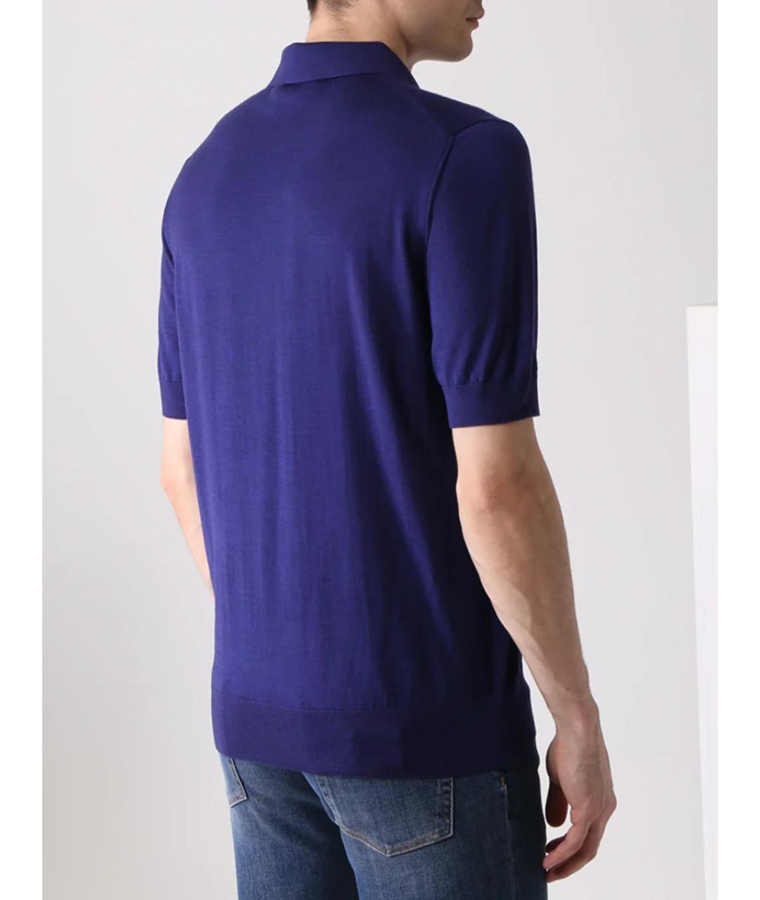 DOLCE&GABBANA Синее поло с коротким рукавом, фото 3
