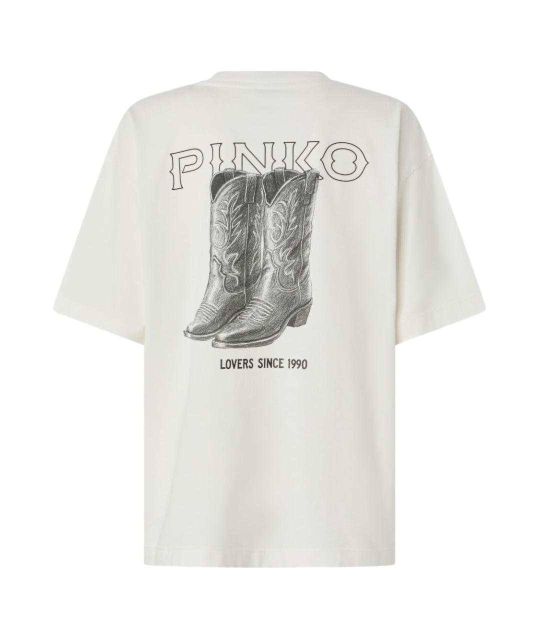 PINKO Белая хлопковая футболка, фото 2