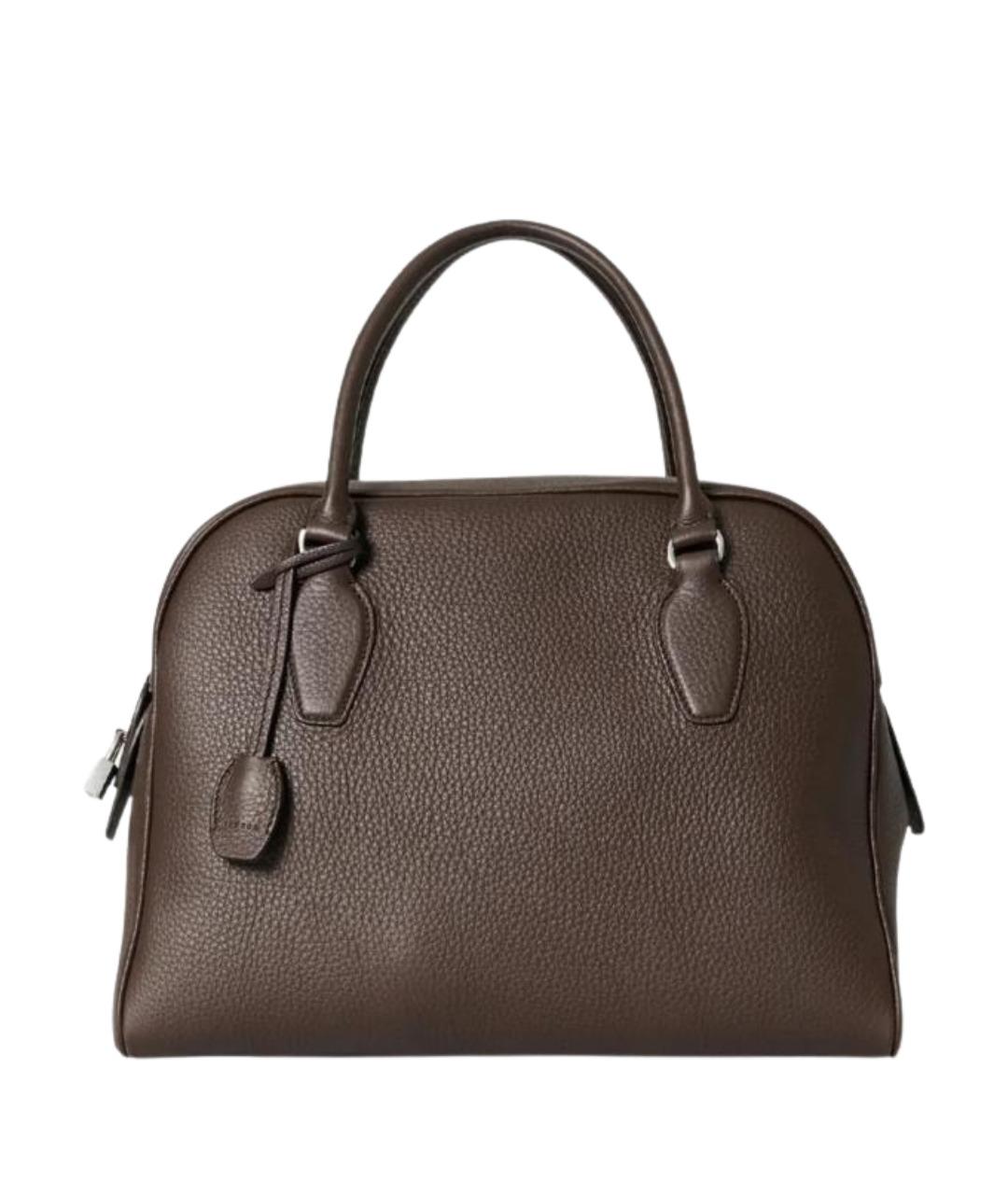 THE ROW Коричневая кожаная сумка с короткими ручками, фото 1