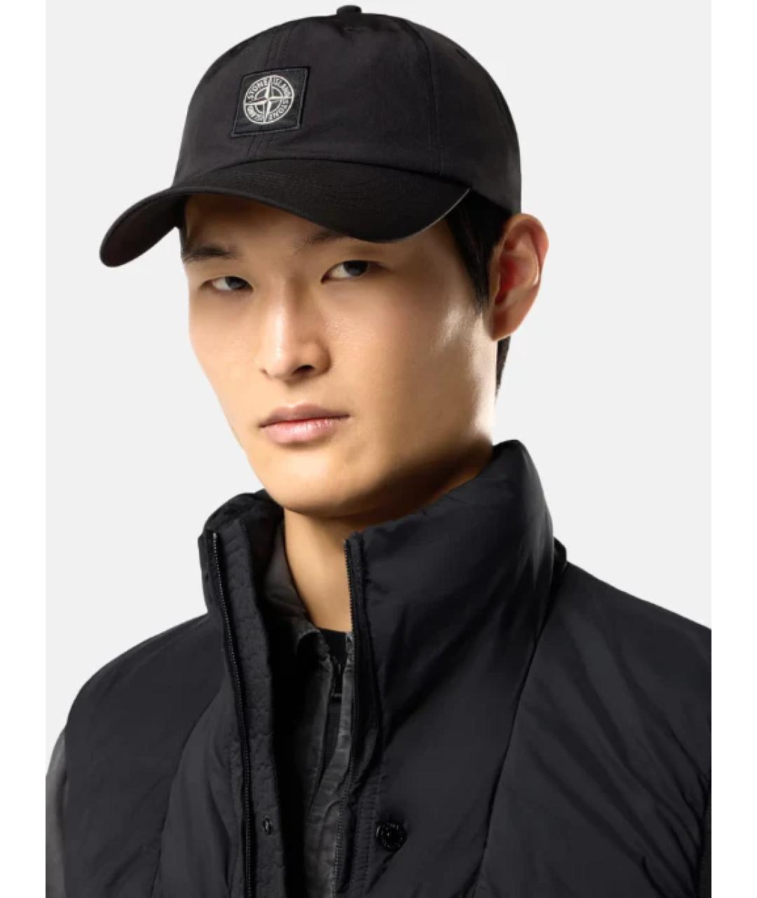 STONE ISLAND Черная синтетическая кепка/бейсболка, фото 3