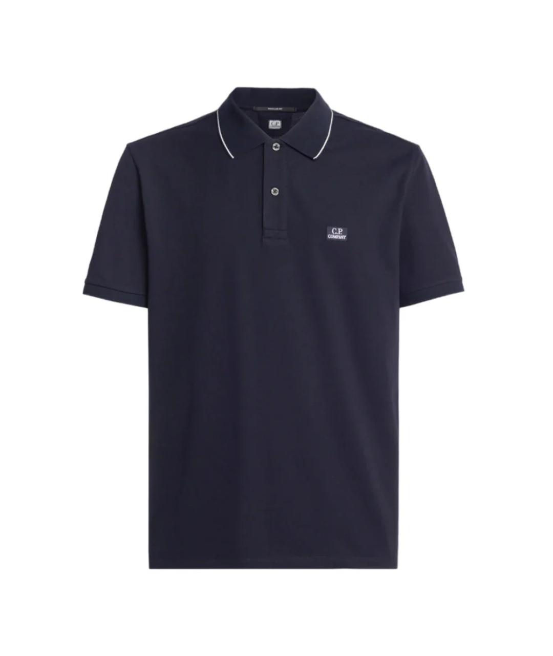 CP COMPANY Синее хлопковое поло с коротким рукавом, фото 1