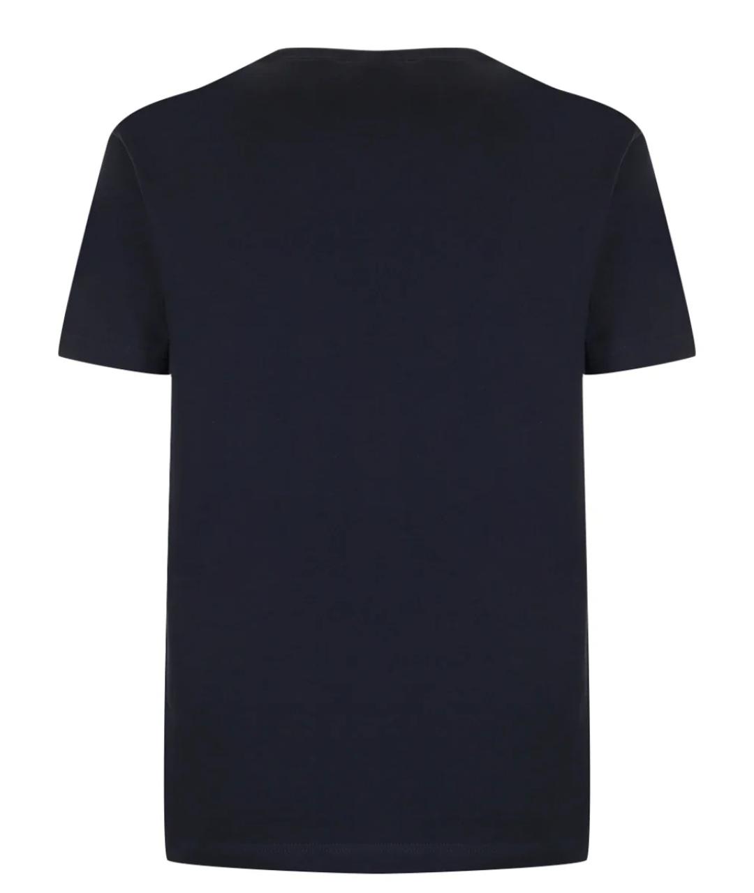 DOLCE&GABBANA Темно-синяя хлопковая футболка, фото 2