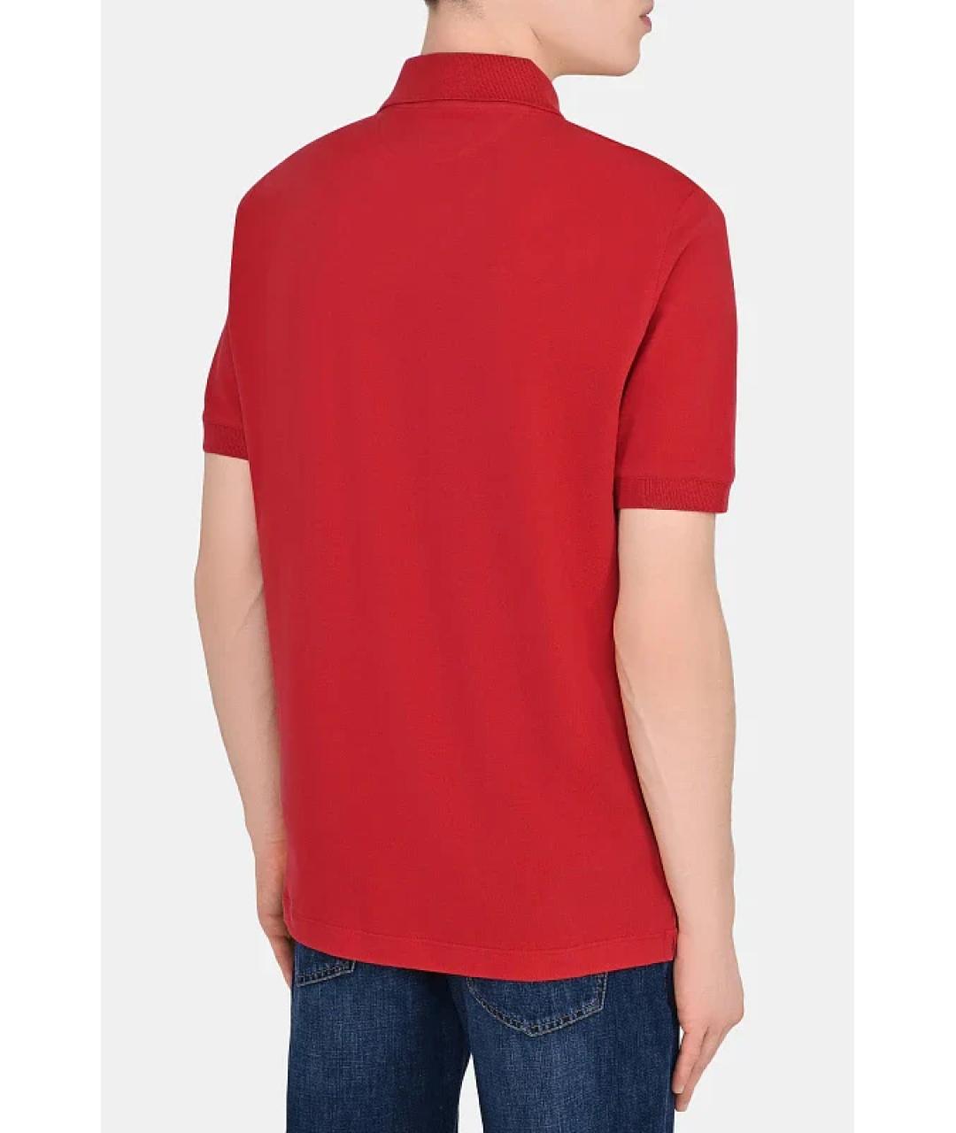 BRUNELLO CUCINELLI Красное хлопковое поло с коротким рукавом, фото 3