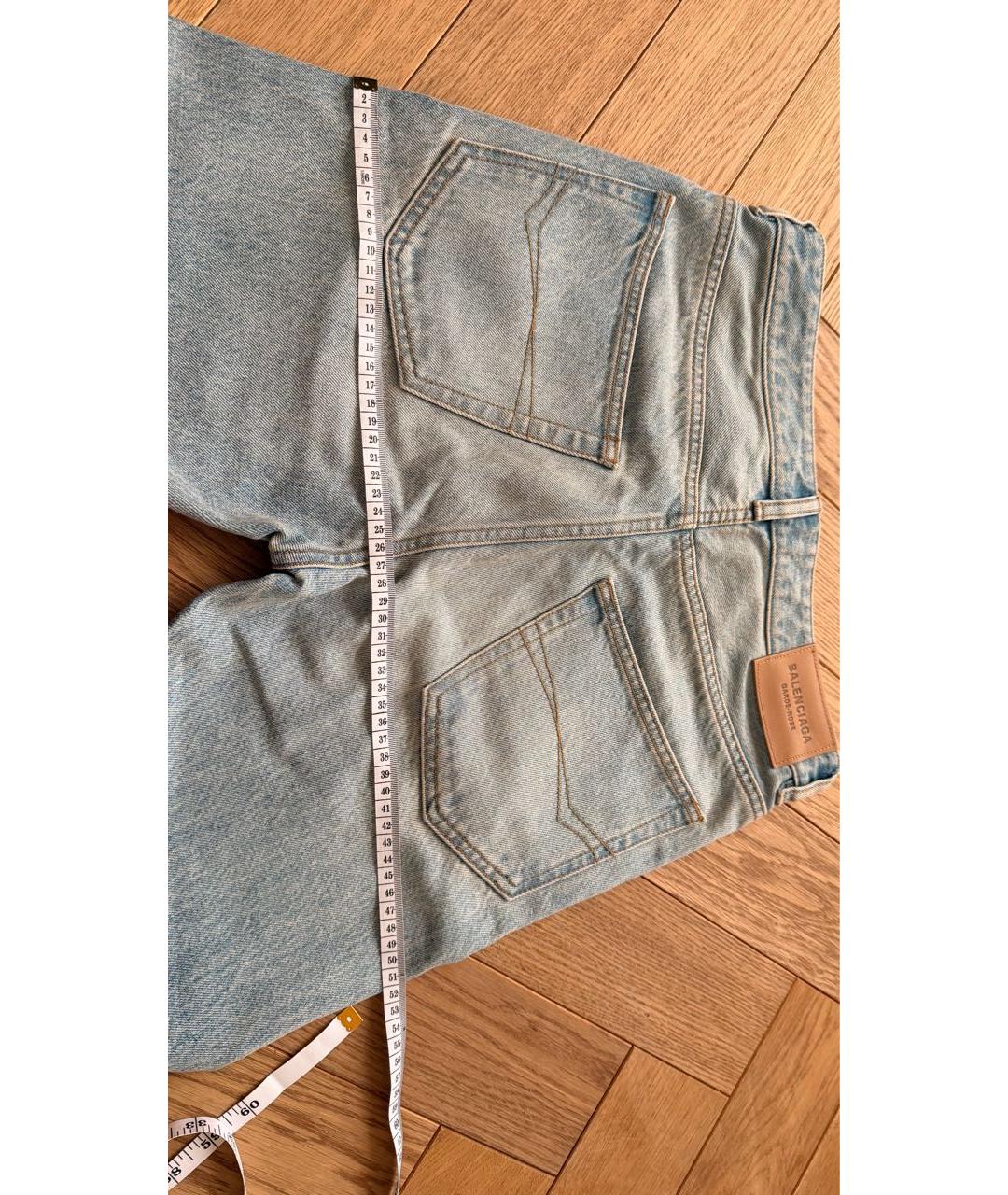 BALENCIAGA Голубые хлопковые джинсы клеш, фото 7