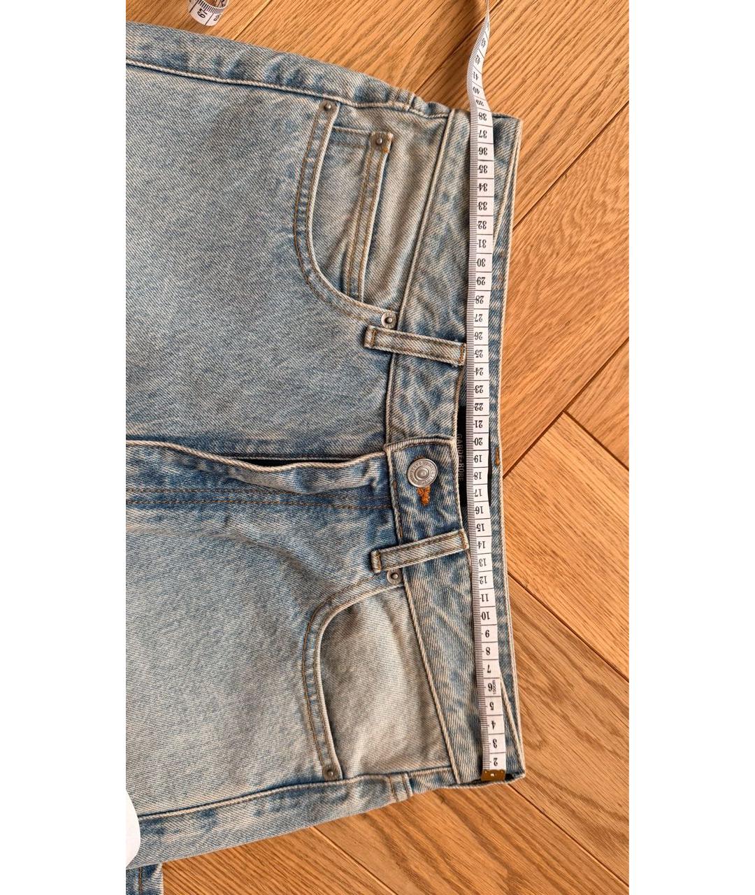 BALENCIAGA Голубые хлопковые джинсы клеш, фото 8