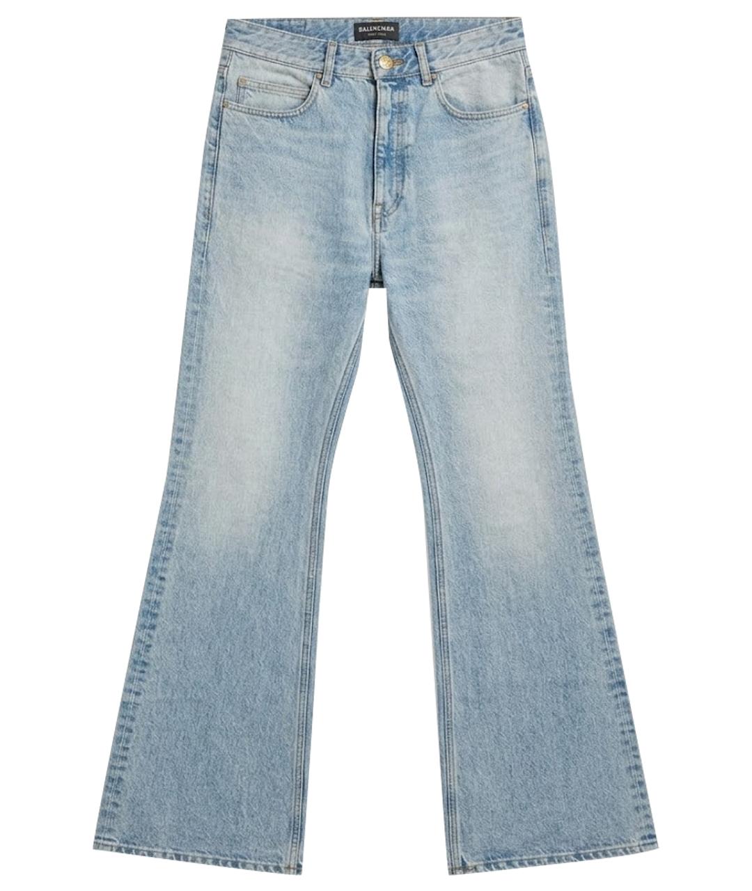 BALENCIAGA Голубые хлопковые джинсы клеш, фото 1