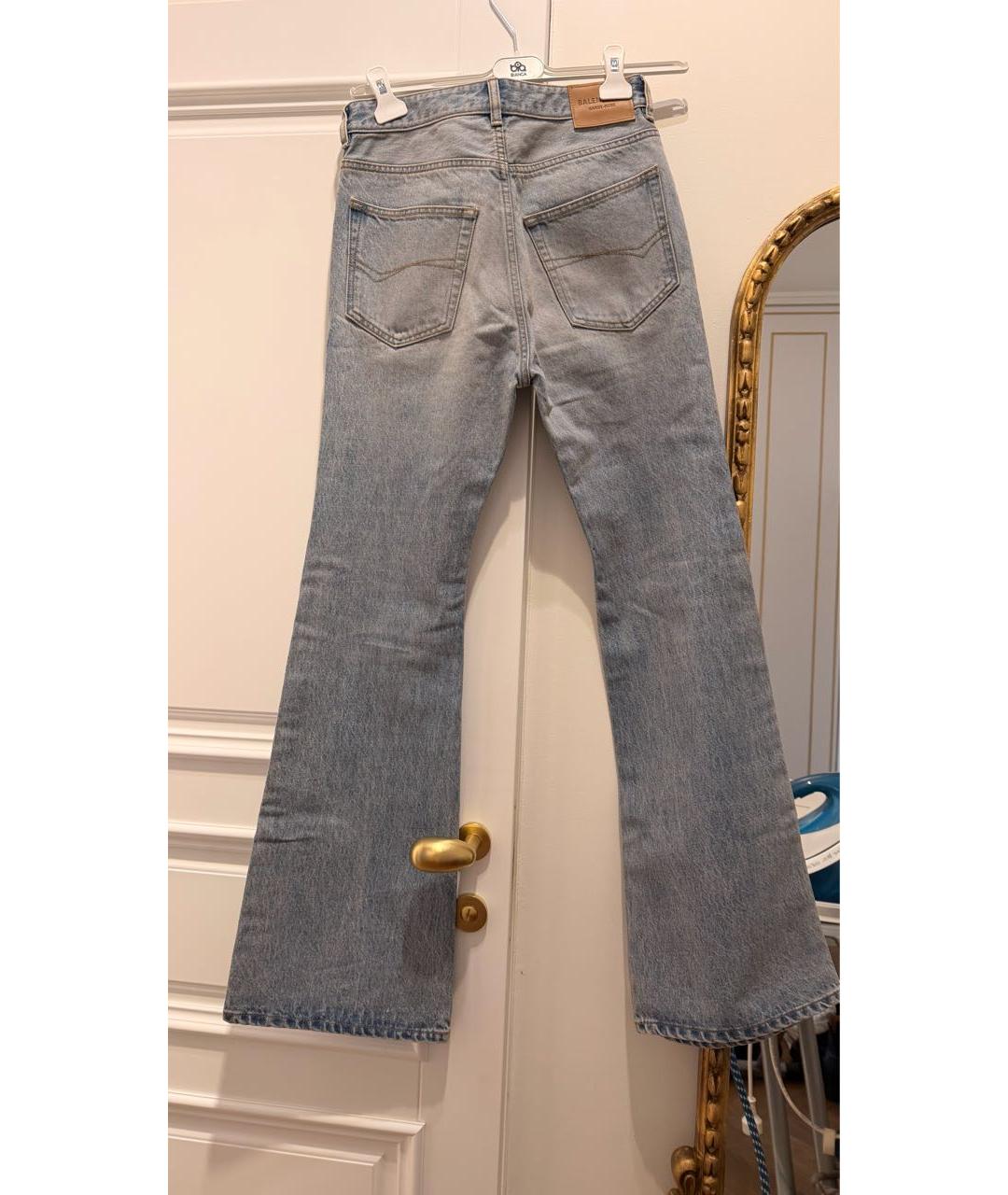 BALENCIAGA Голубые хлопковые джинсы клеш, фото 2