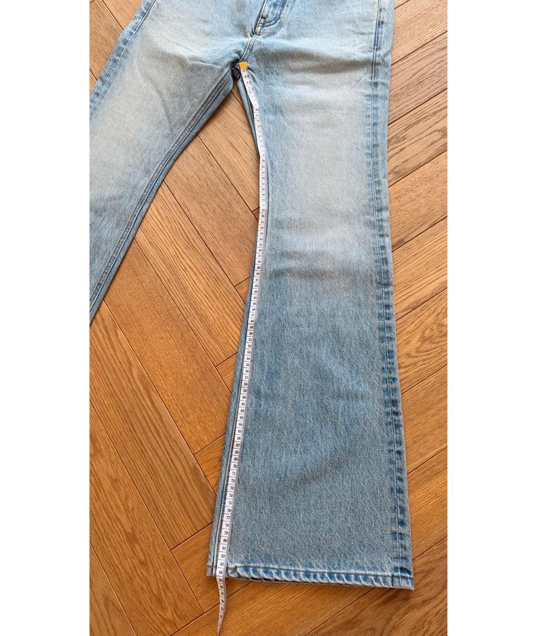 BALENCIAGA Голубые хлопковые джинсы клеш, фото 5