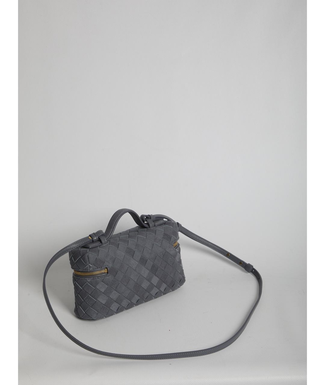 BOTTEGA VENETA Голубая кожаная сумка через плечо, фото 3