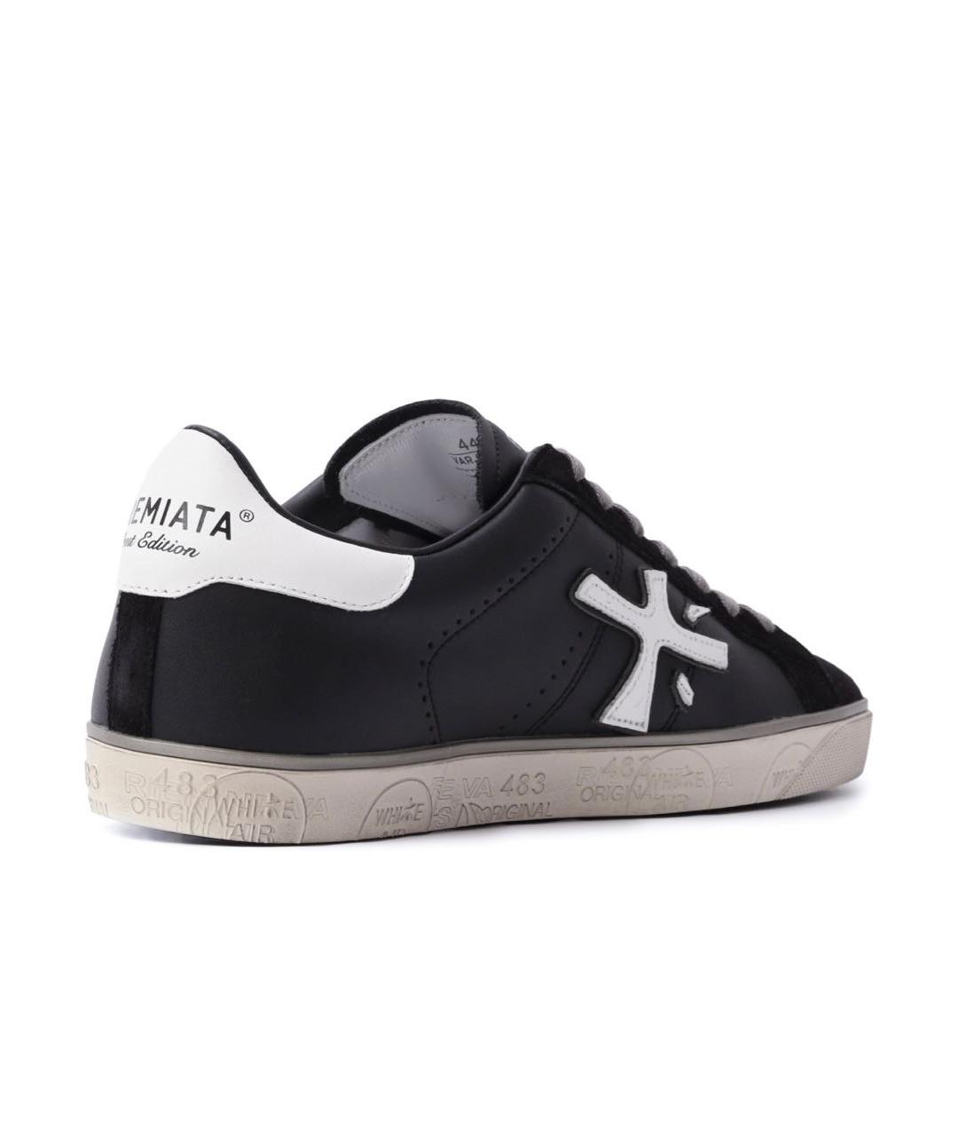PREMIATA Черные кожаные низкие кроссовки / кеды, фото 3