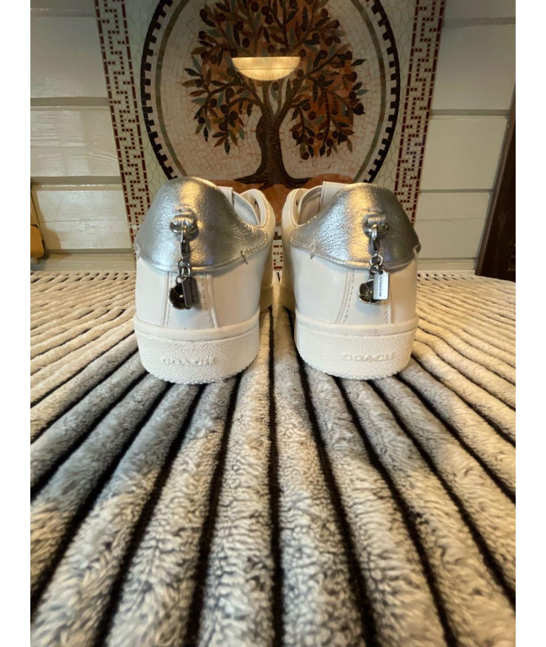 COACH Белые кожаные кеды, фото 4