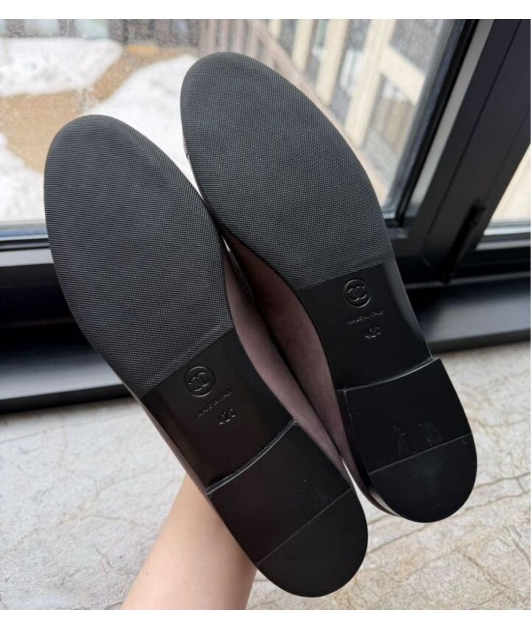 CHANEL Коричневые замшевые балетки, фото 5