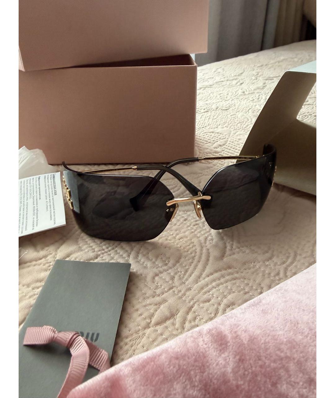 MIU MIU Черные металлические солнцезащитные очки, фото 7