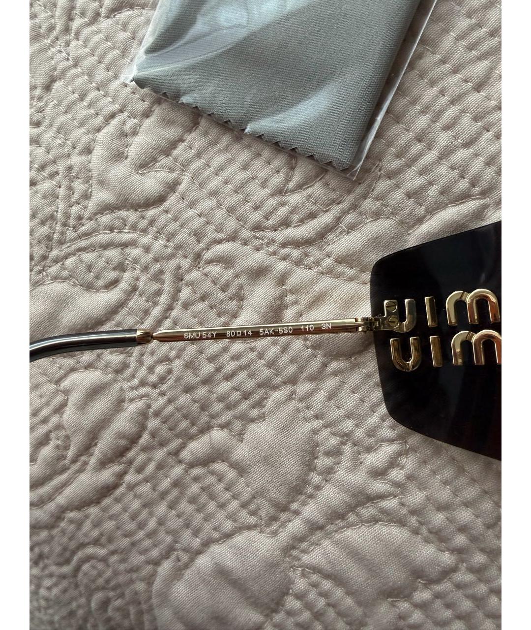 MIU MIU Черные металлические солнцезащитные очки, фото 5