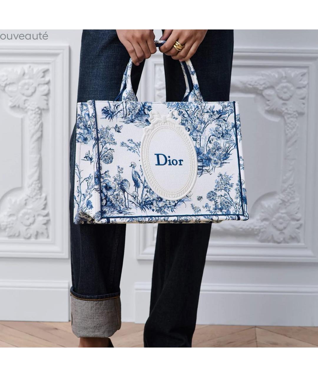 CHRISTIAN DIOR Голубая сумка тоут, фото 2