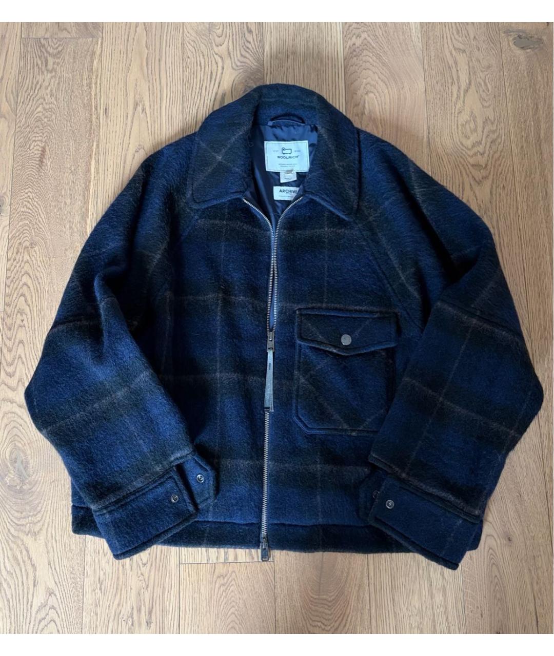 WOOLRICH Темно-синяя шерстяная куртка, фото 8