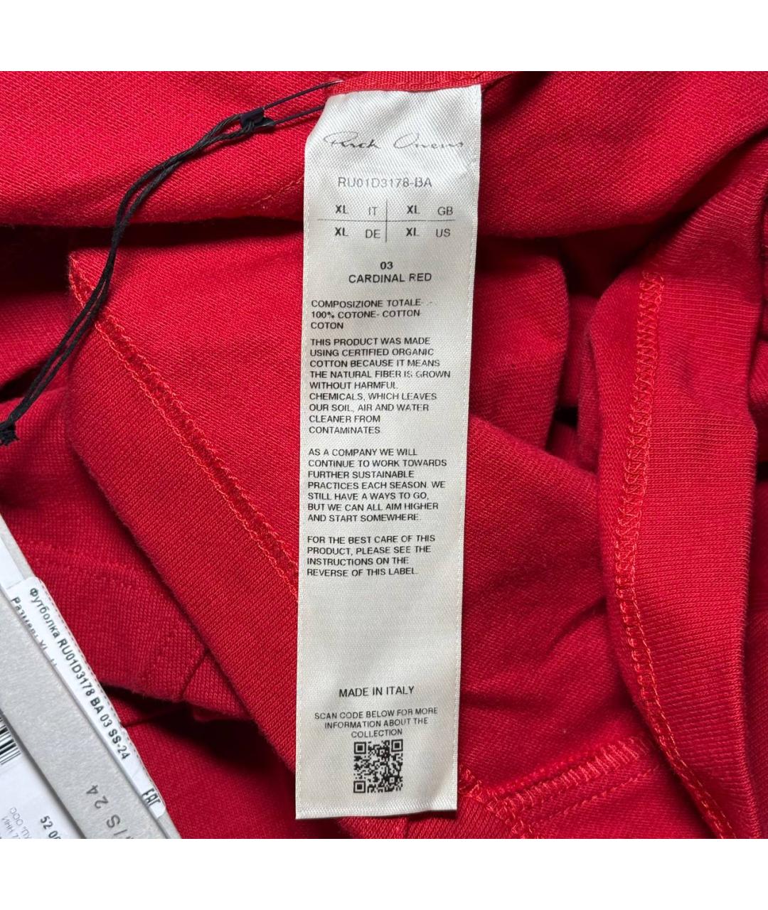 RICK OWENS Красная майка, фото 9