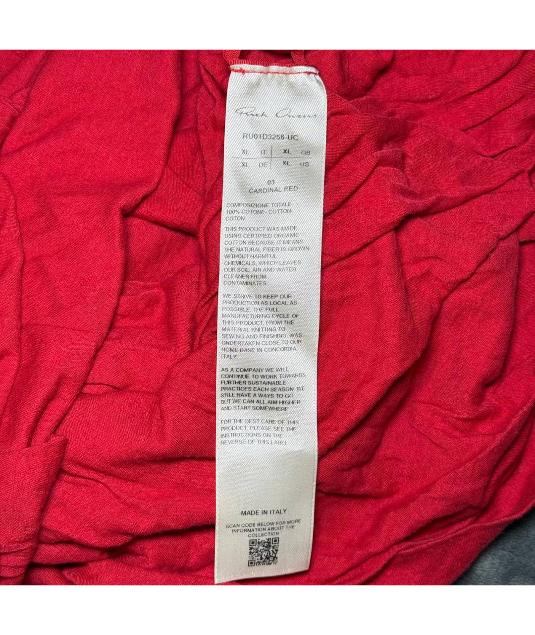 RICK OWENS Красная футболка, фото 8