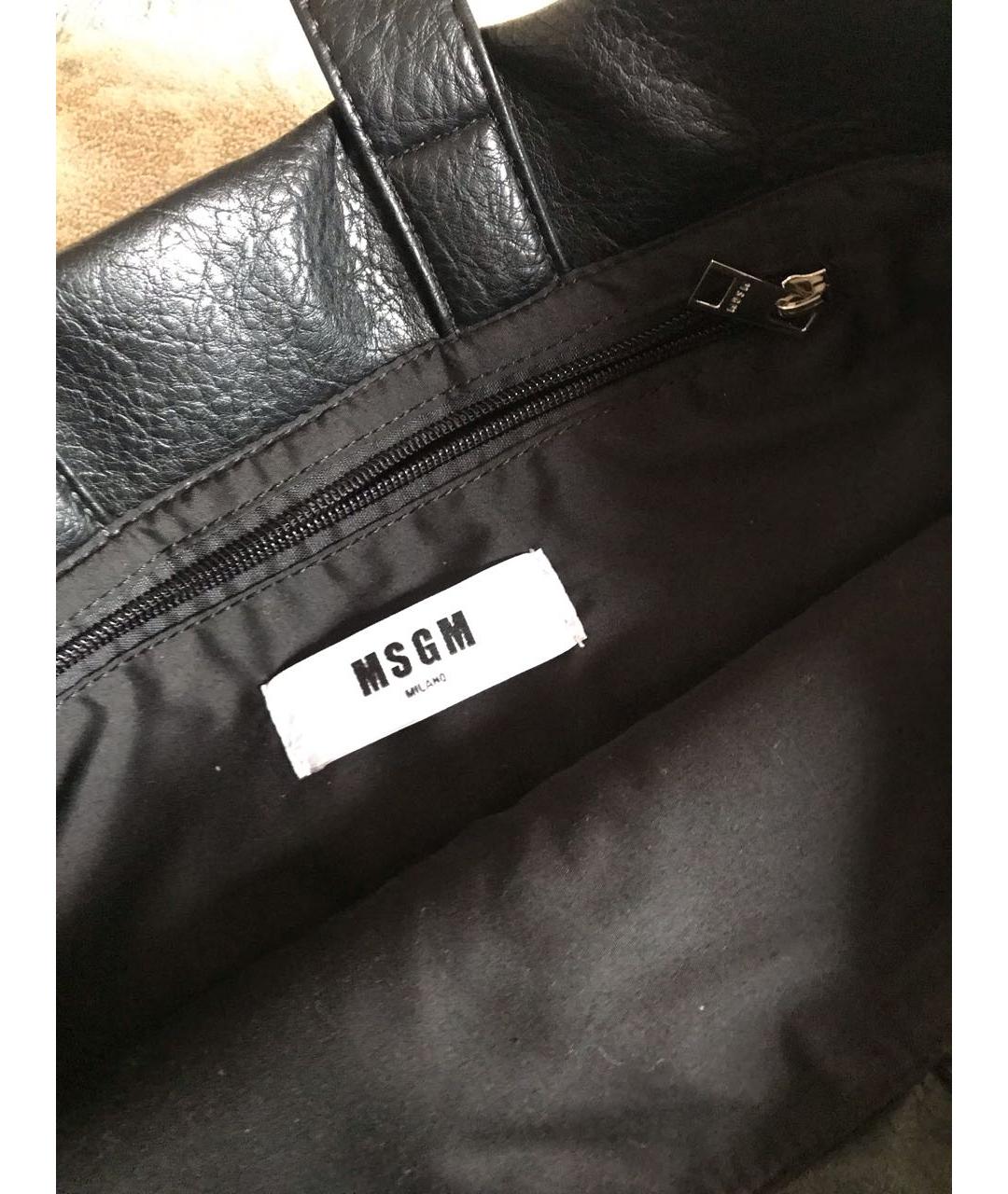MSGM Черная сумка тоут из искусственной кожи, фото 4