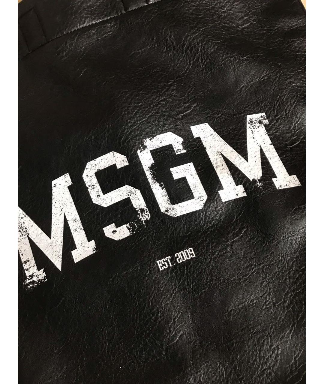 MSGM Черная сумка тоут из искусственной кожи, фото 3