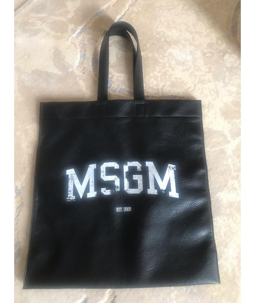 MSGM Черная сумка тоут из искусственной кожи, фото 6