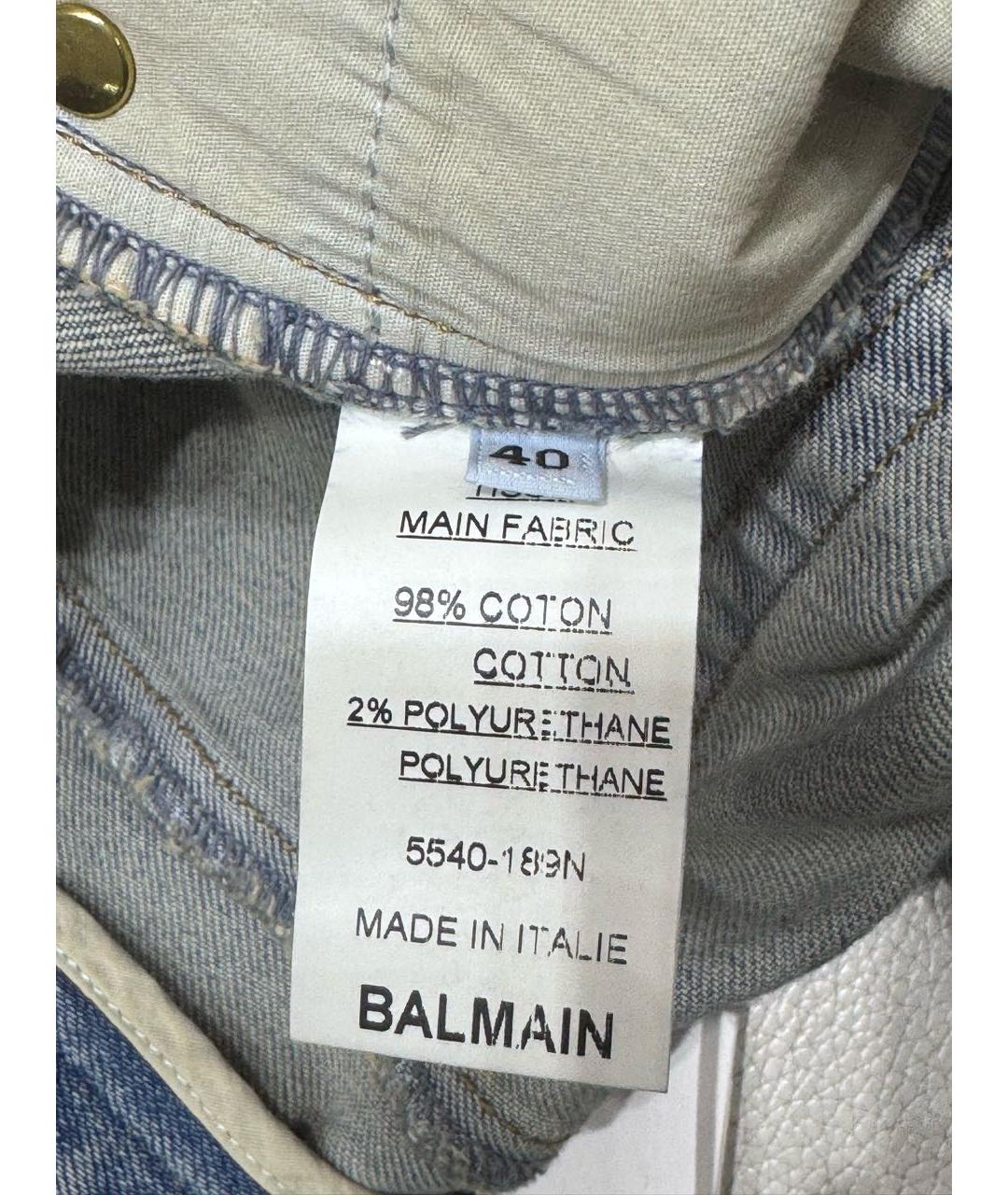 BALMAIN Синие хлопковые джинсы клеш, фото 5