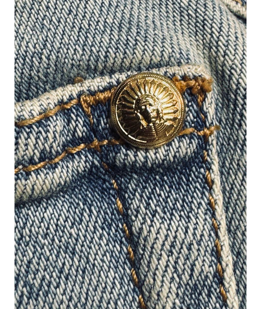 BALMAIN Синие хлопковые джинсы клеш, фото 8