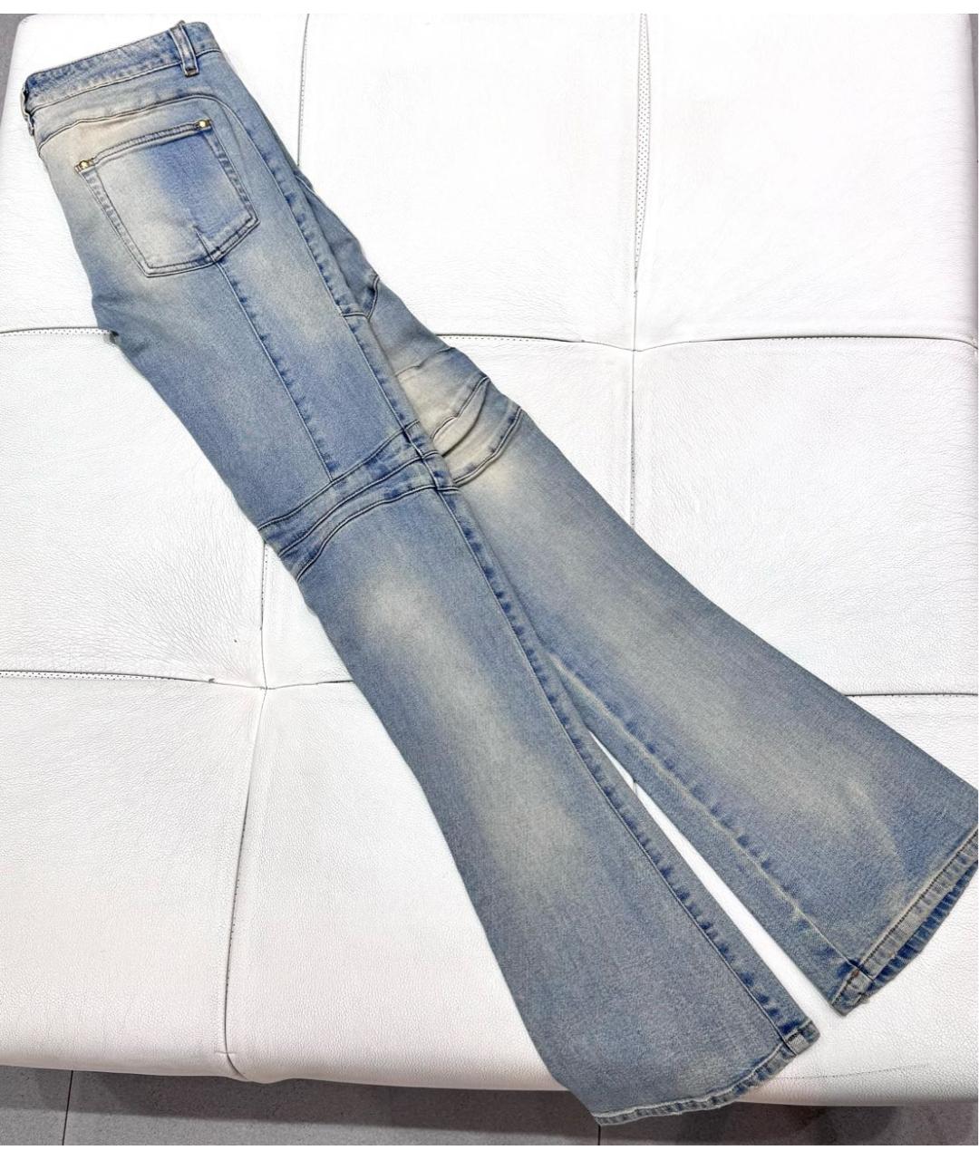 BALMAIN Синие хлопковые джинсы клеш, фото 7