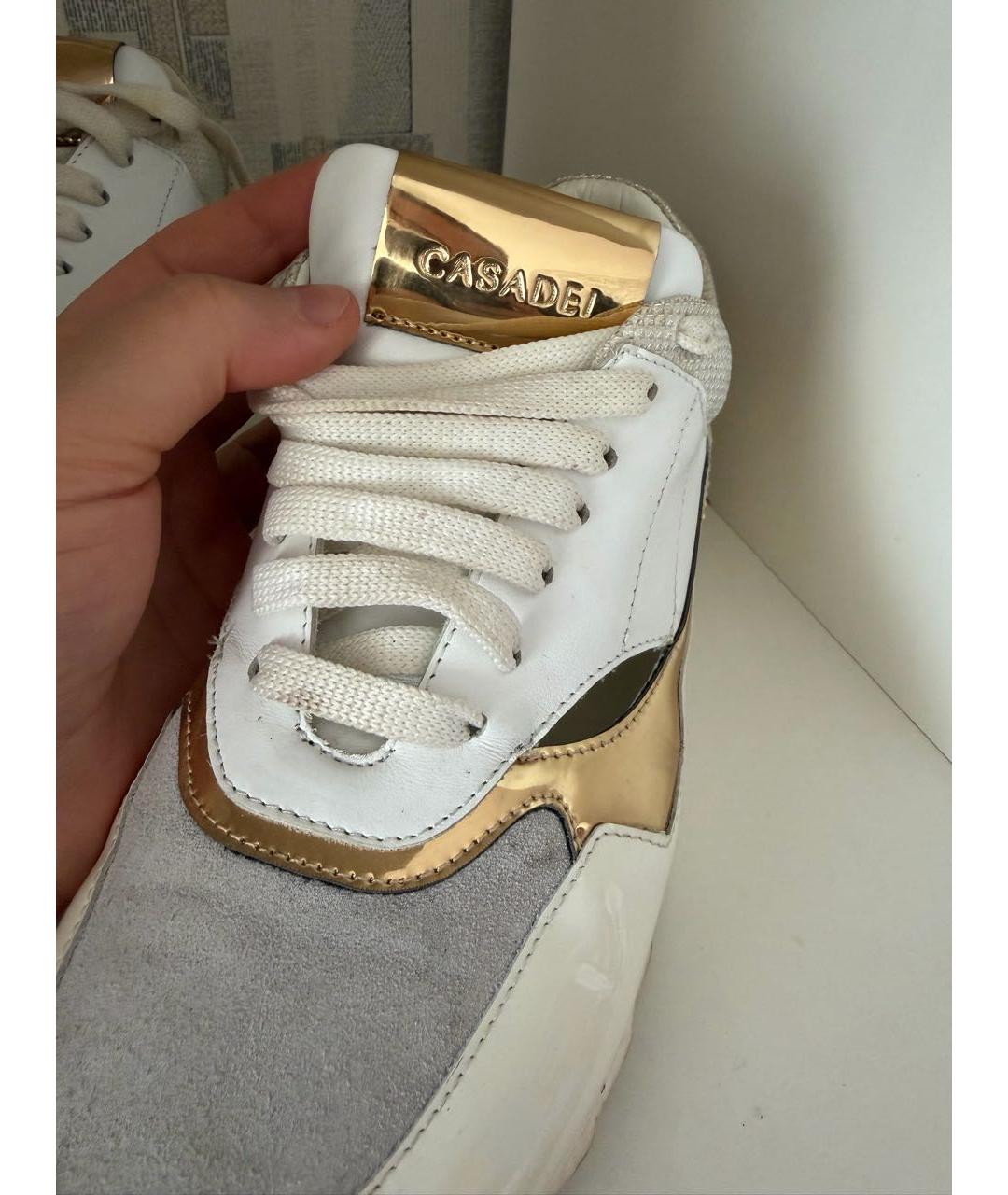CASADEI Белые кожаные кроссовки, фото 6