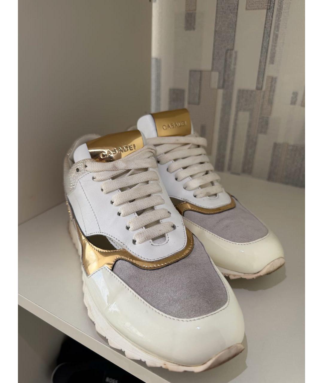 CASADEI Белые кожаные кроссовки, фото 3