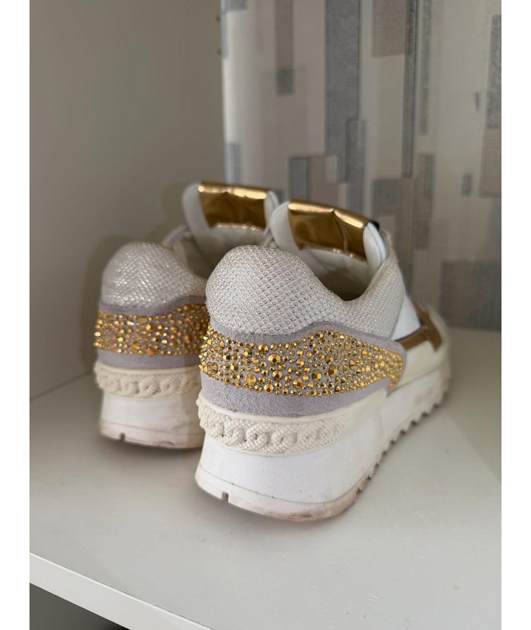 CASADEI Белые кожаные кроссовки, фото 4