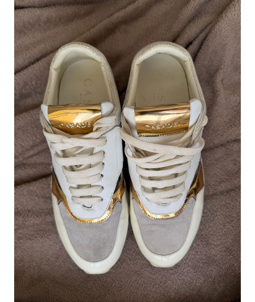 CASADEI Белые кожаные кроссовки, фото 2